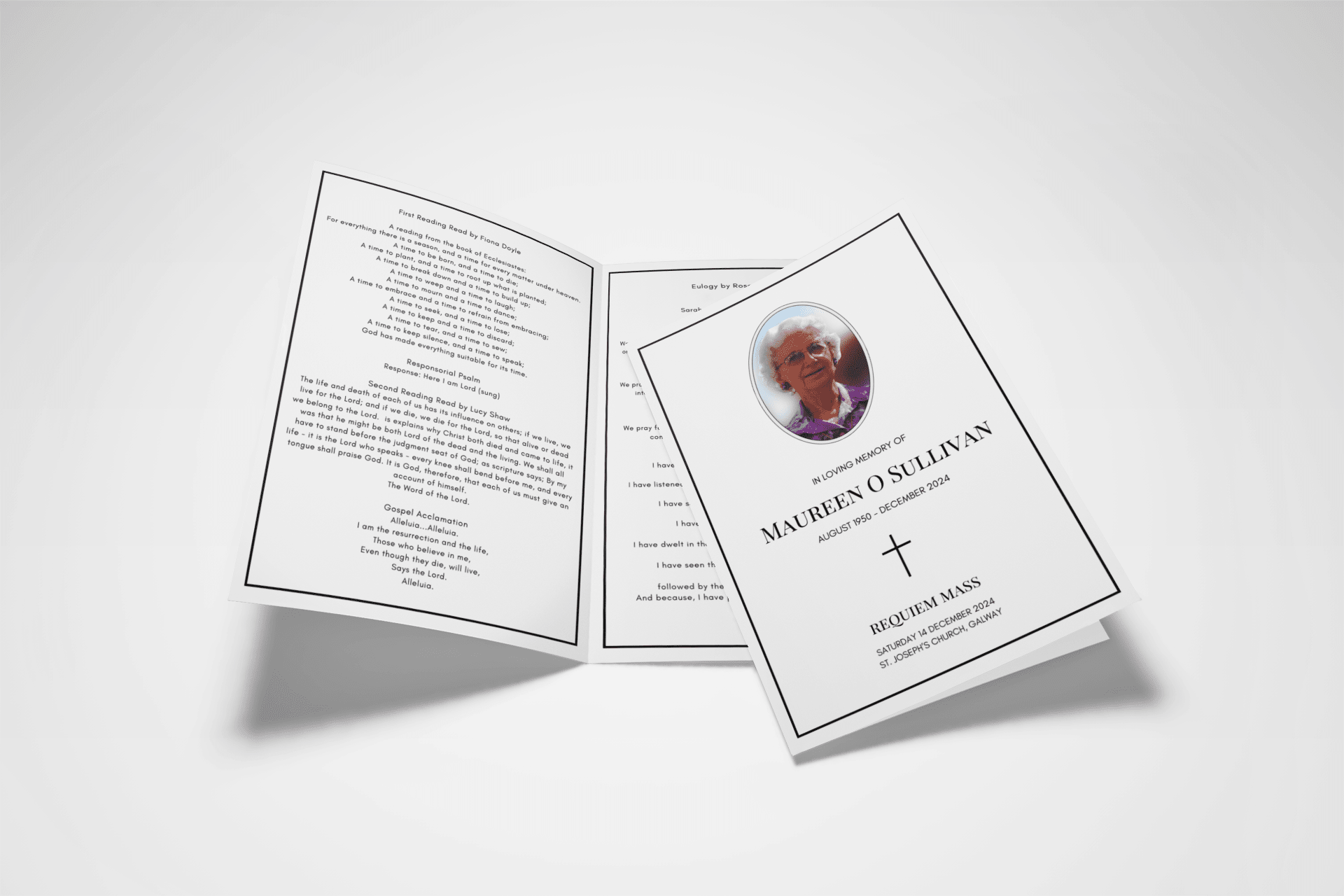 Memorial and Funeral Stationery: wording, photos, timelines and support. - Jaycee