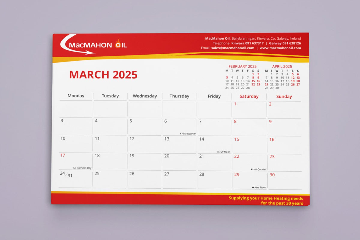 A4 Hanging Calendar - 24 pages plus cover - Jaycee