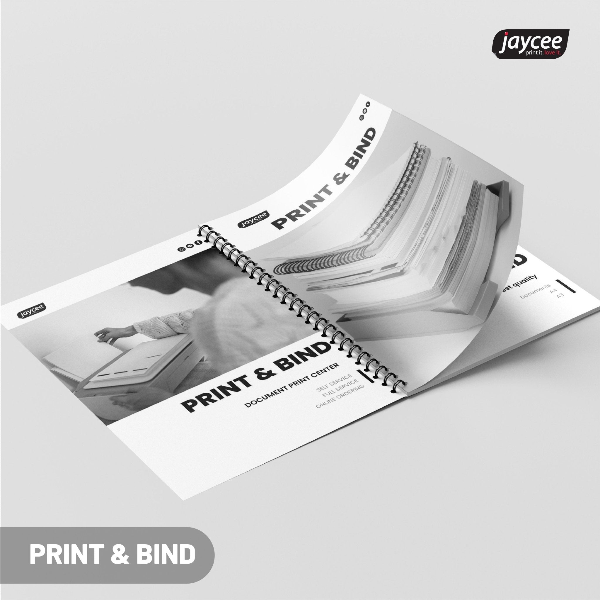 A5 Black Document Print & Bind - Jaycee