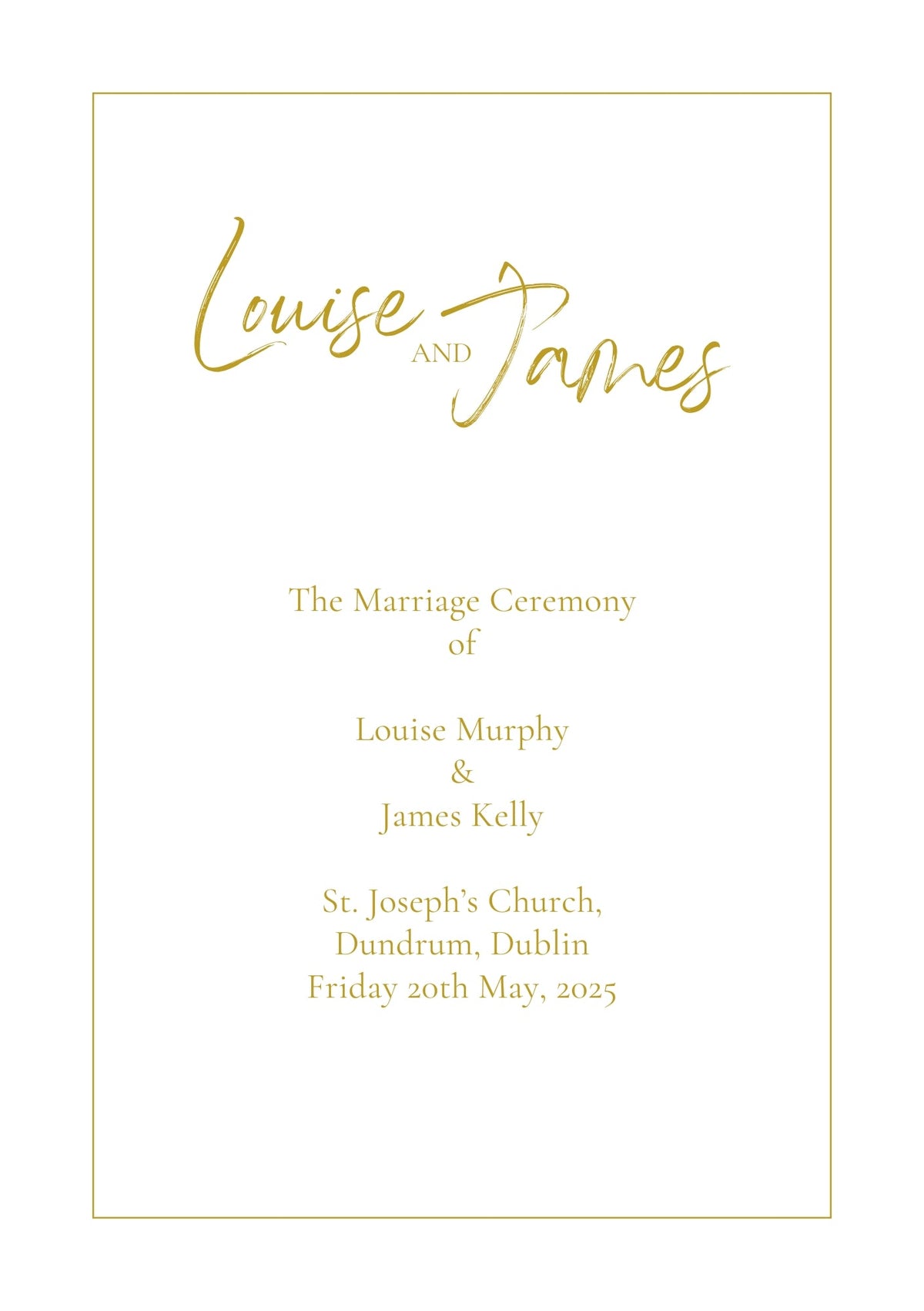 Ceremony Booklet Classic 163 - Jaycee