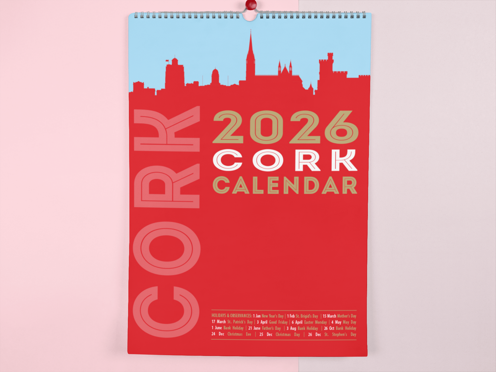 Cork 2026 A4 Wall Calendar - Jaycee