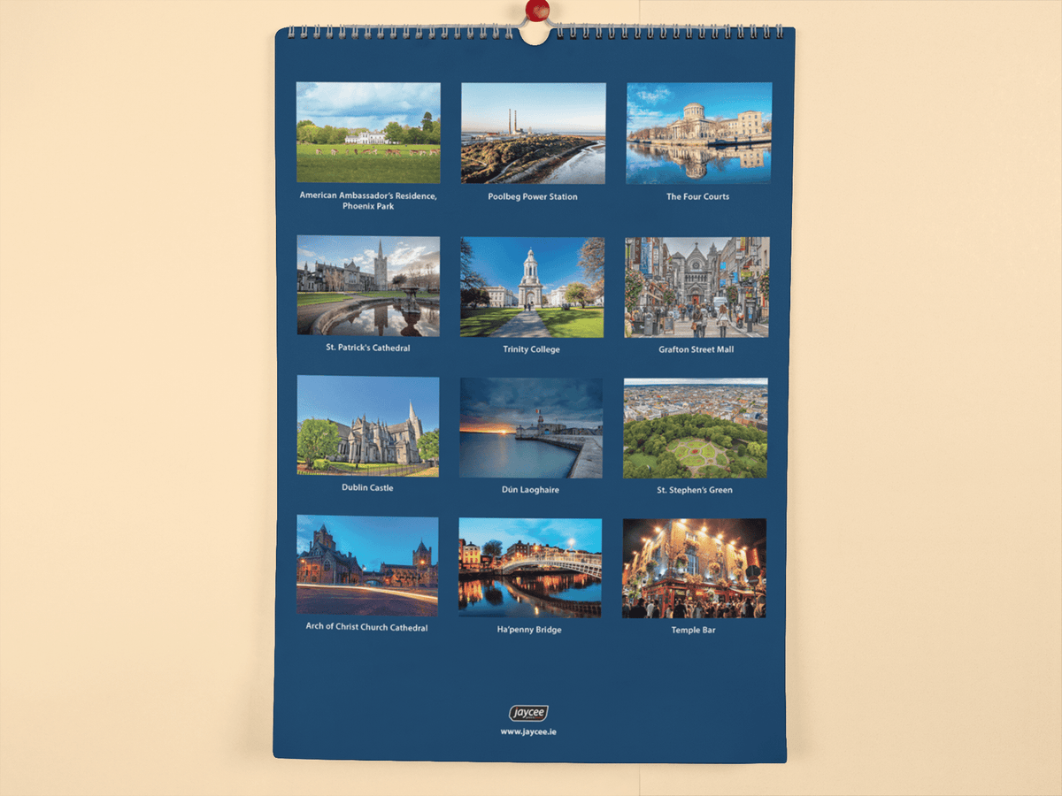 Dublin 2026 A4 Wall Calendar - Jaycee