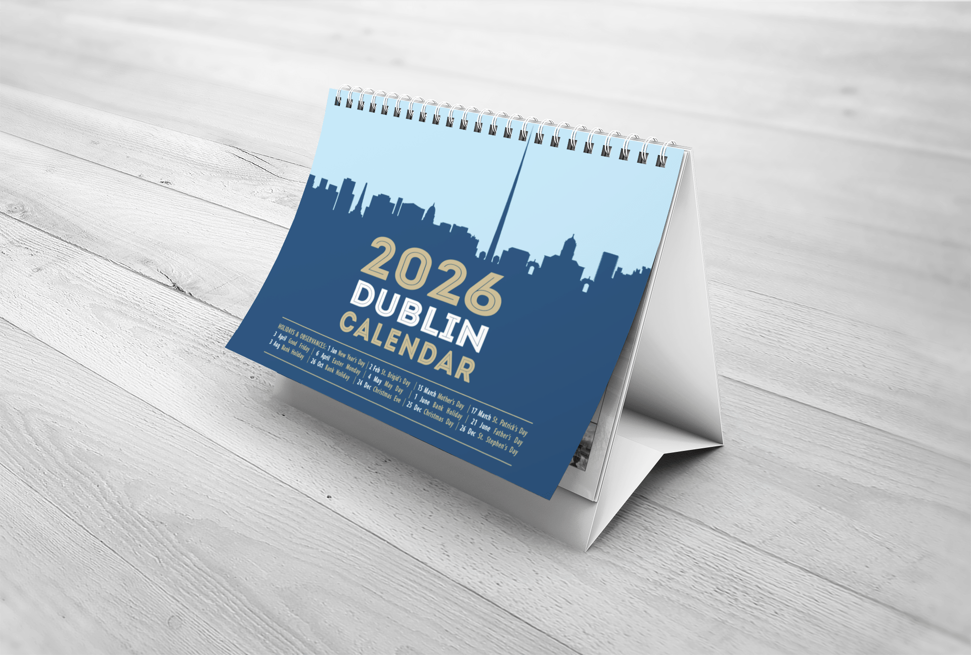Dublin 2026 A5 Desk Calendar - Jaycee