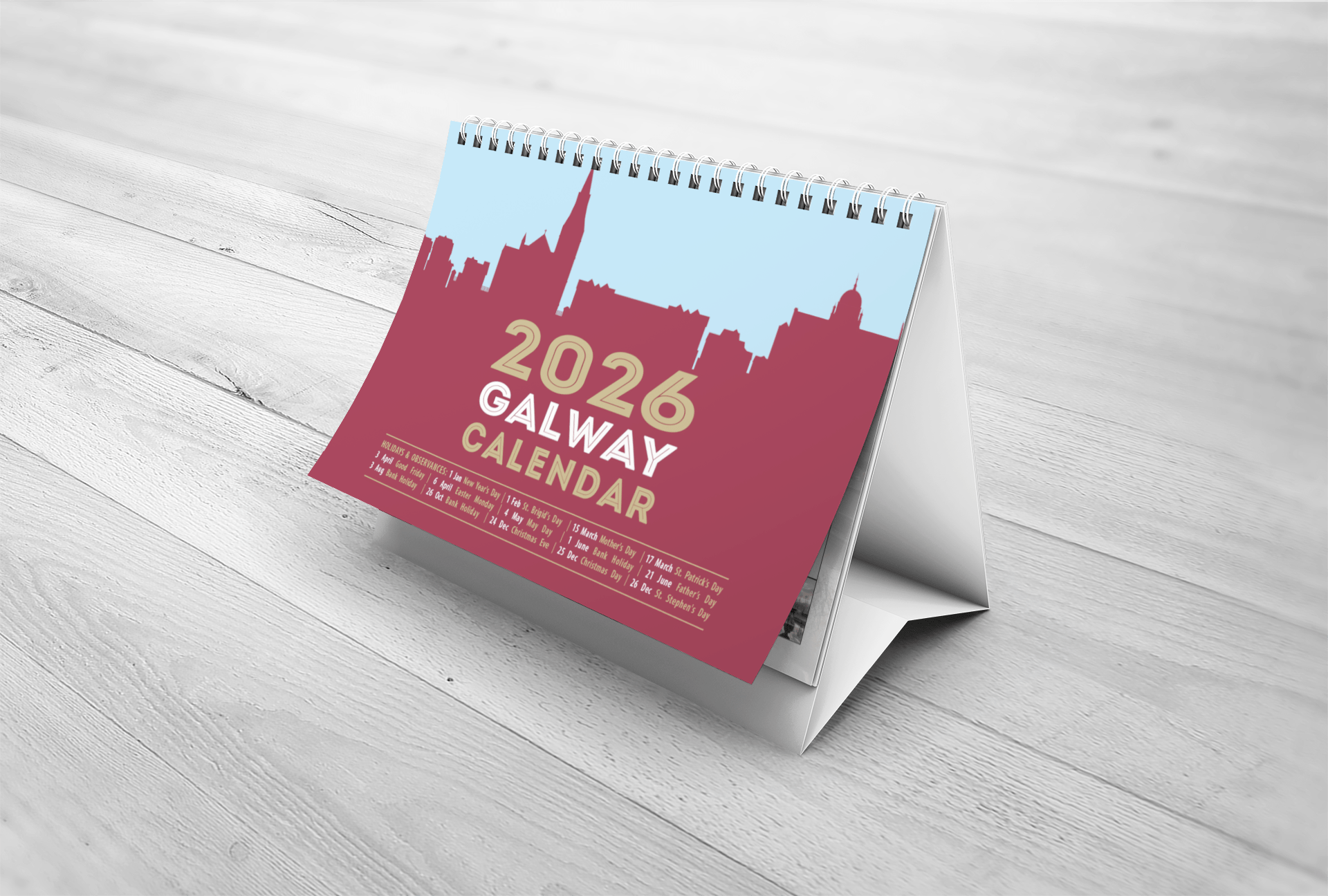 Galway 2026 A5 Desk Calendar - Jaycee