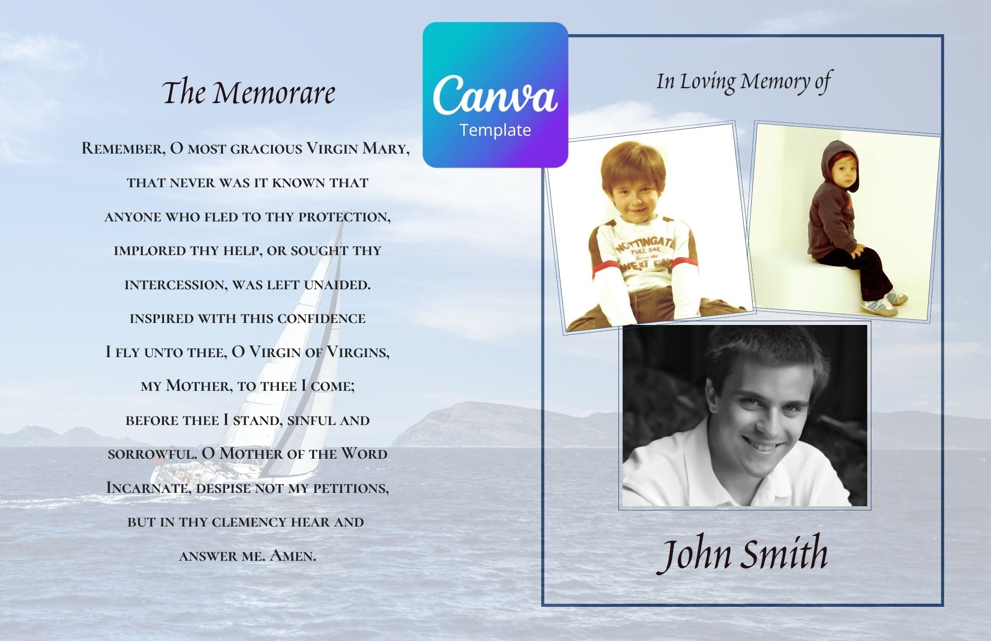 Memorial Card 1155 Personalised - Jaycee