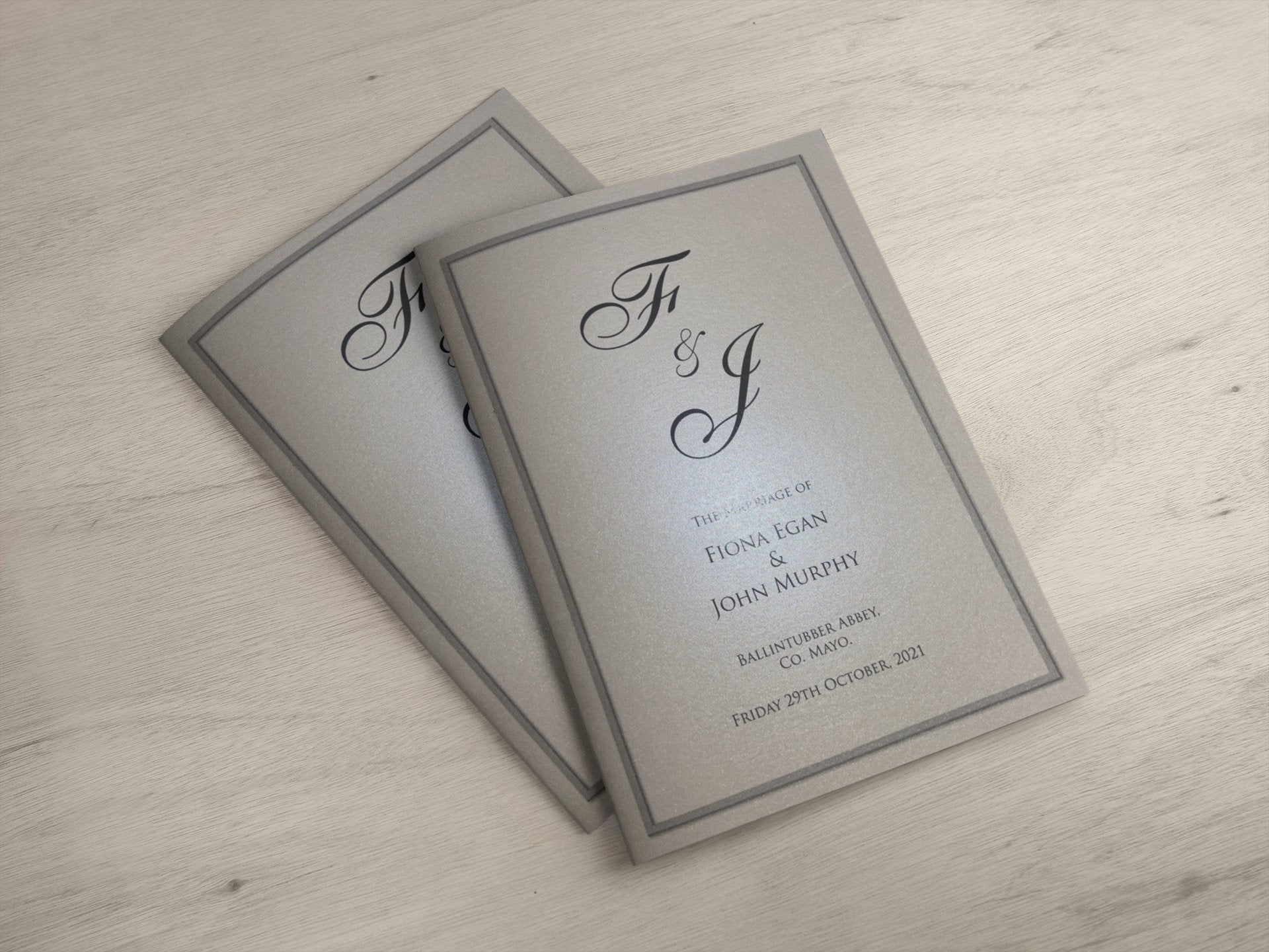 Ceremony Booklet with black ink card cover - Jaycee