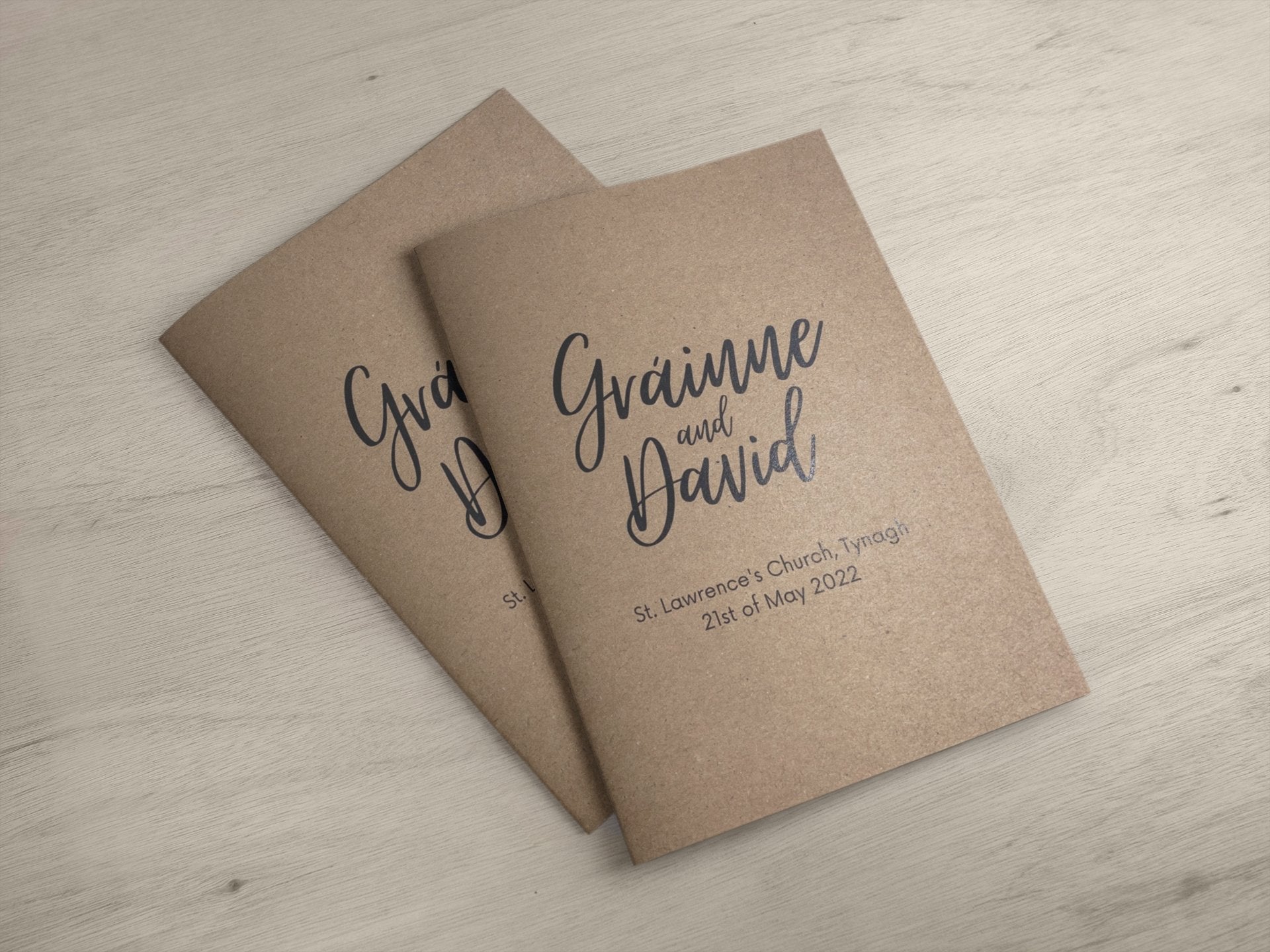 Ceremony Booklet with black ink card cover - Jaycee