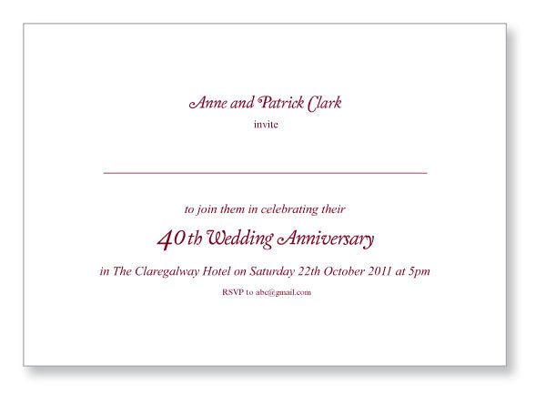 Wedding Anniversary Invite 5442 Folded - Jaycee