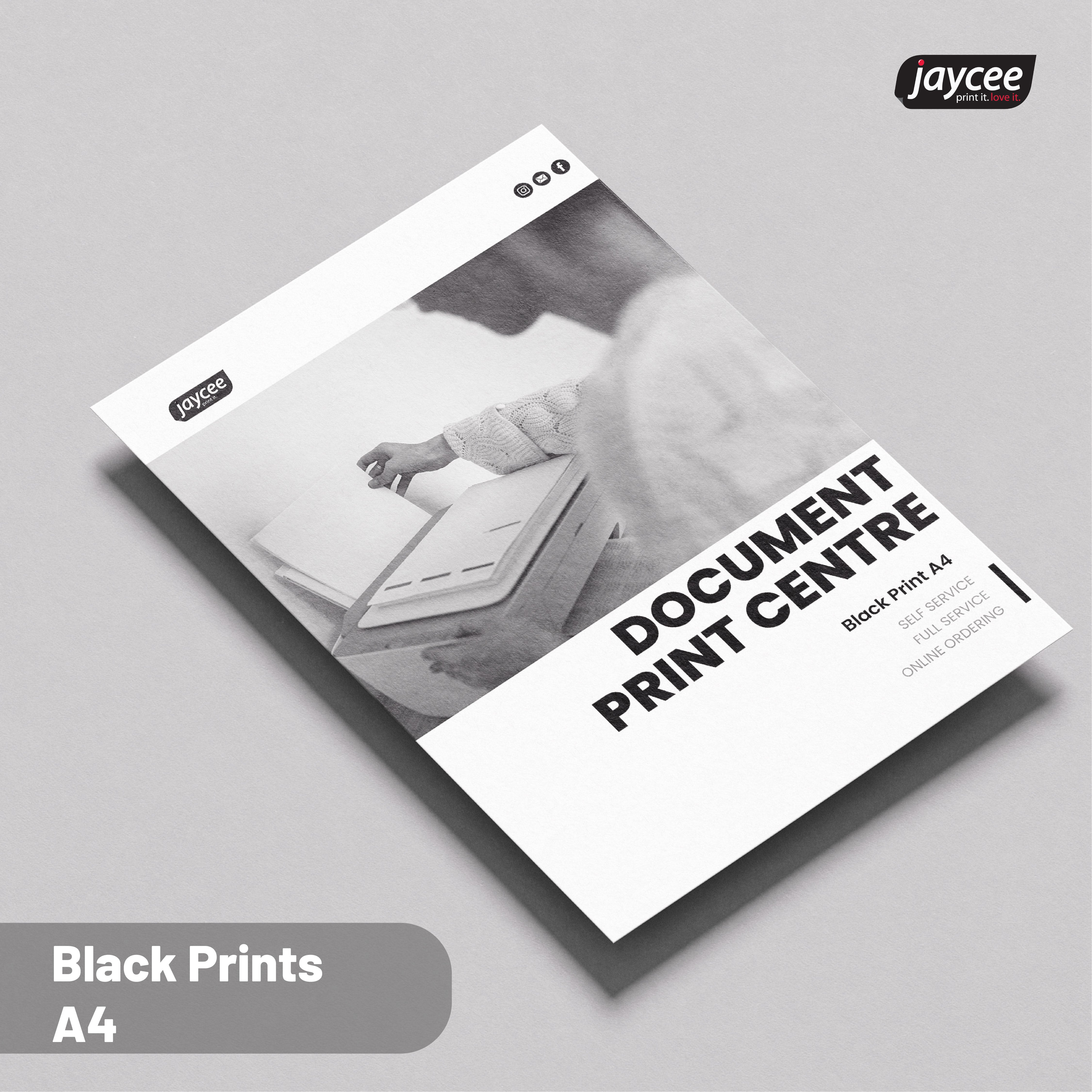 A4 Black Prints - multi options
