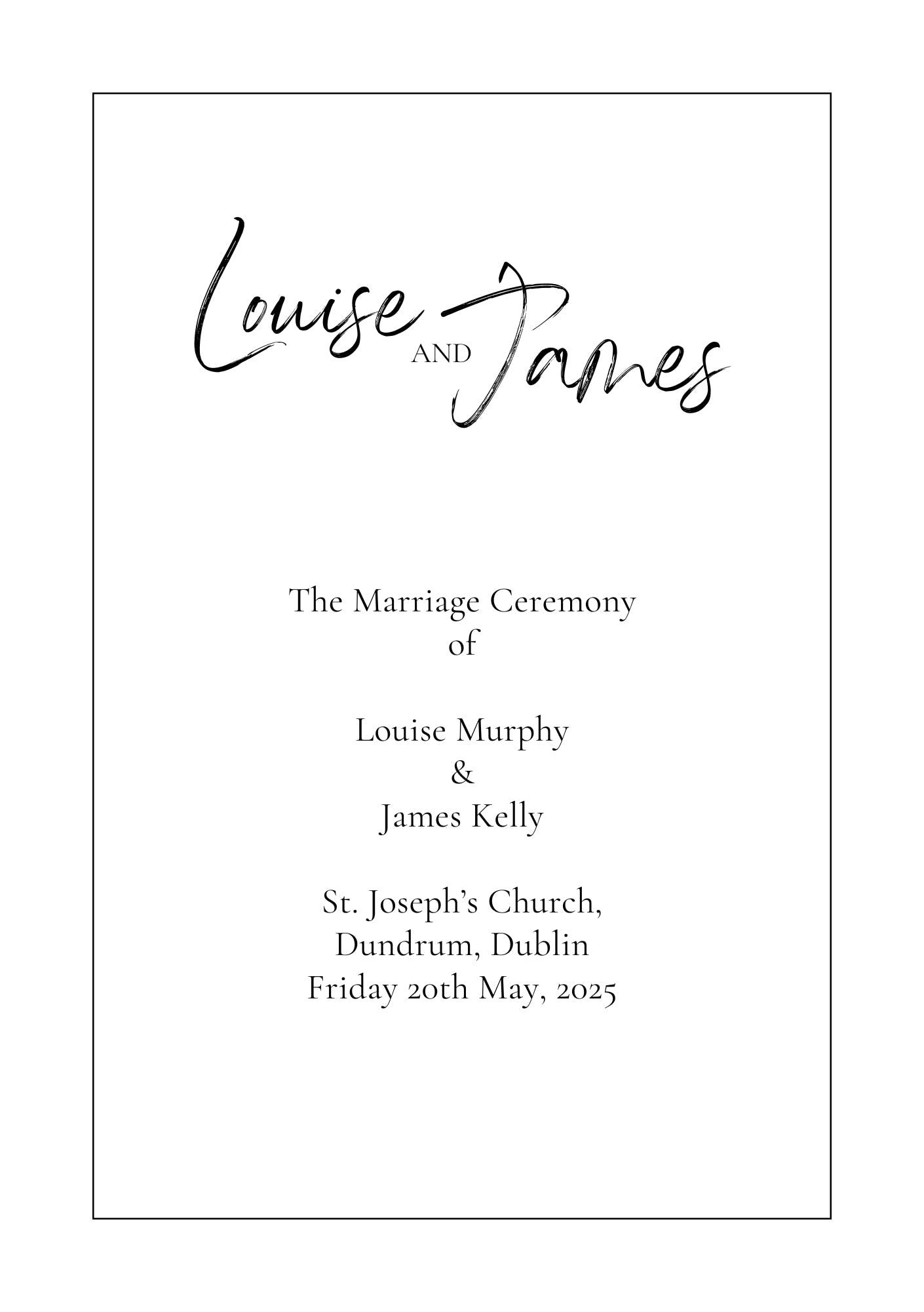 Ceremony Booklet Classic 164 - Jaycee