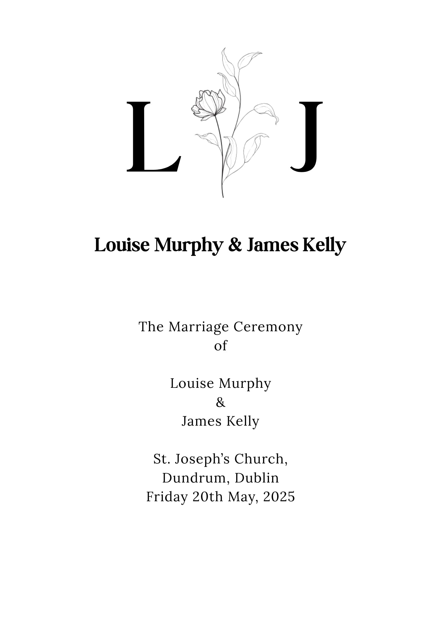 Ceremony Booklet Floral 152 - Jaycee