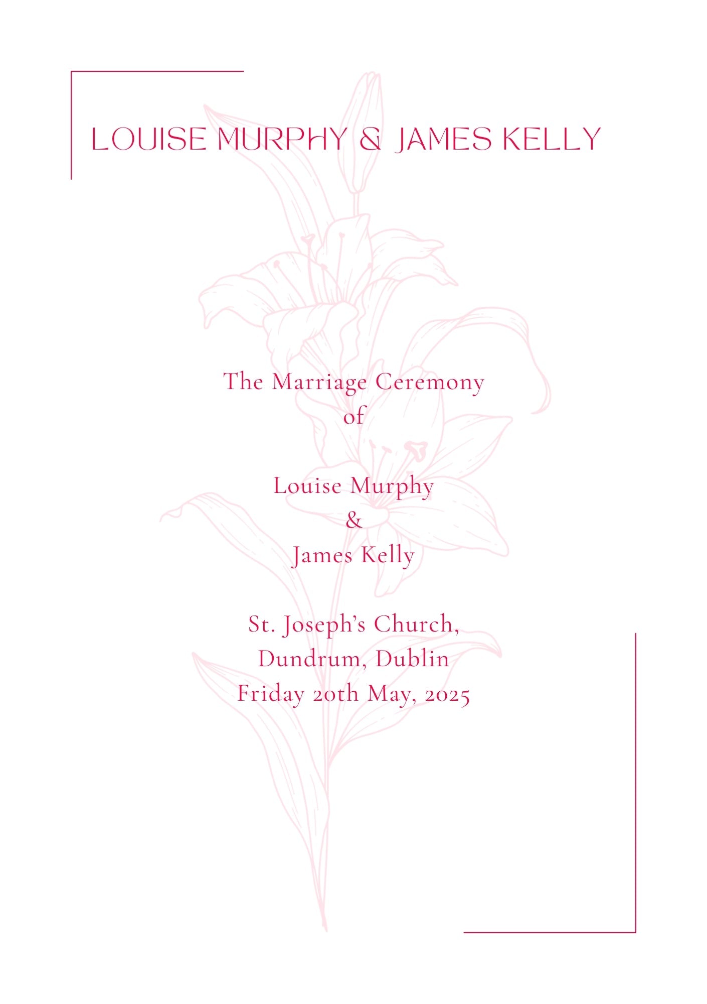 Ceremony Booklet Floral 153 - Jaycee