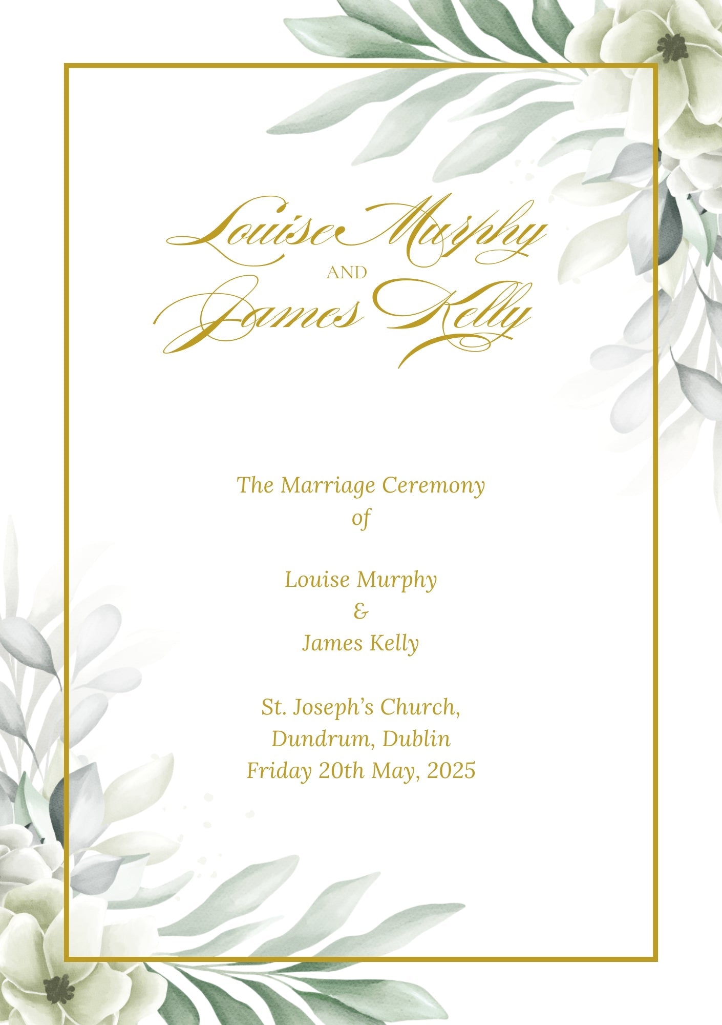 Ceremony Booklet Floral 155 - Jaycee