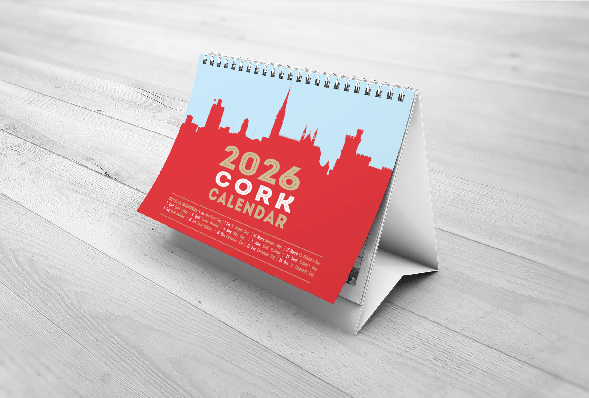 Cork 2026 A5 Desk Calendar - Jaycee
