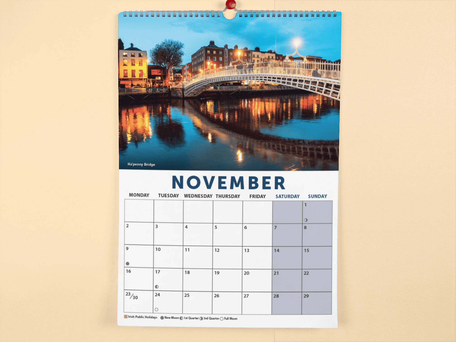 Dublin 2026 A4 Wall Calendar - Jaycee