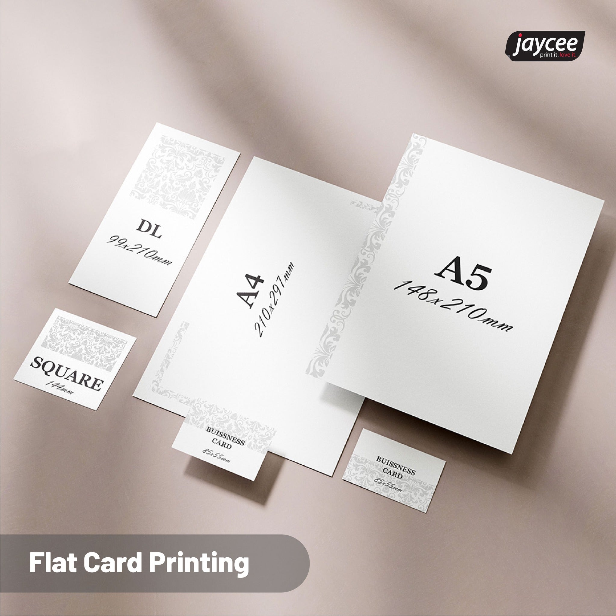 Flat Card Printing | Premium Card Choices - Jaycee
