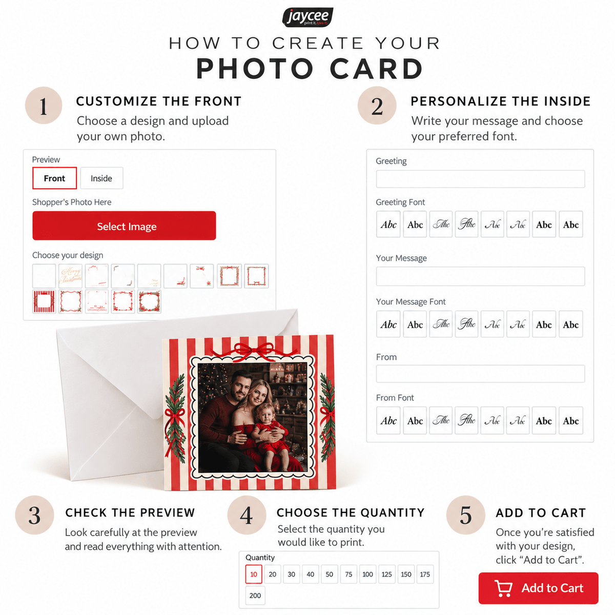 Personalised Photo Christmas Cards - Jaycee