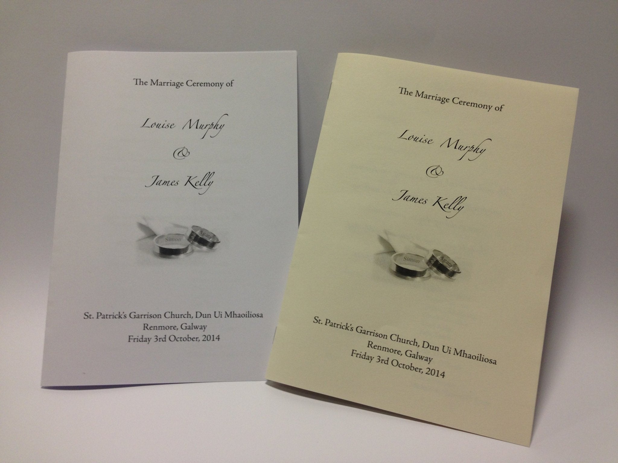 Elite Printing Services Galway - Ceremony Booklet2 - Jaycee
