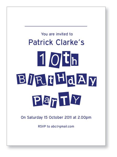 Kids Party Invite 5064 Folded - Jaycee