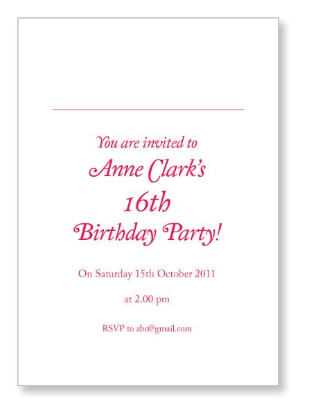 Teen Party Invite 5161 Folded - Jaycee