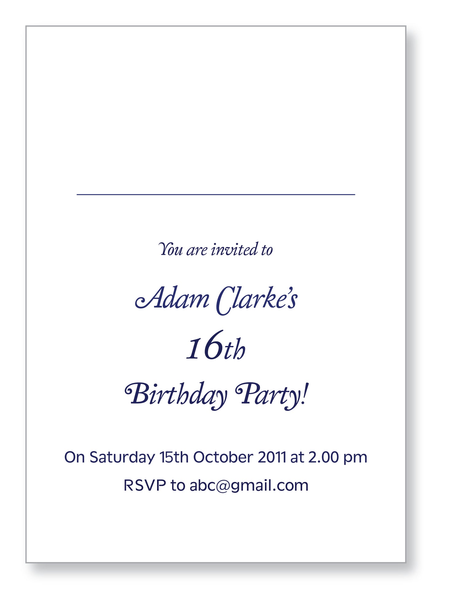 Teen Party Invite 5164 Folded - Jaycee