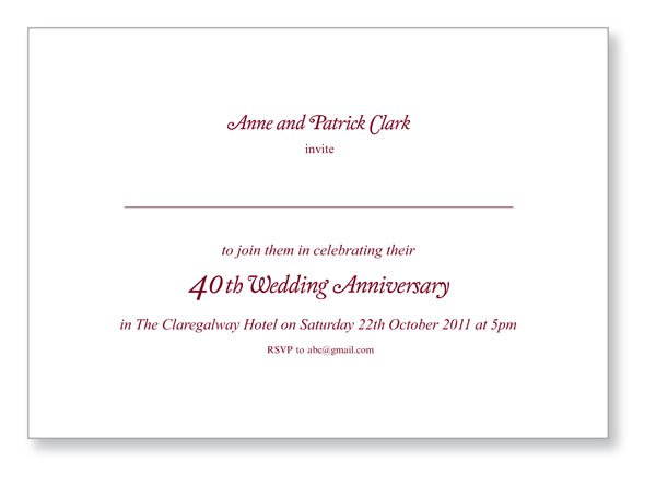 Wedding Anniversary Invite 5447 Folded - Jaycee